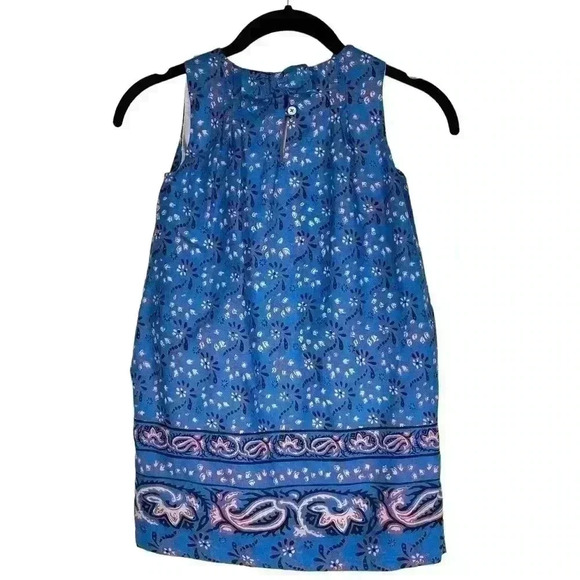 Crewcuts by J. Crew Girls Blue Cotton Printed Shift Dress Size 5 - Picture 2 of 6